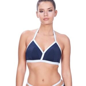 Freya "Marina" Halter Bikini‎ Top – Navy & White | Size 34F (US)